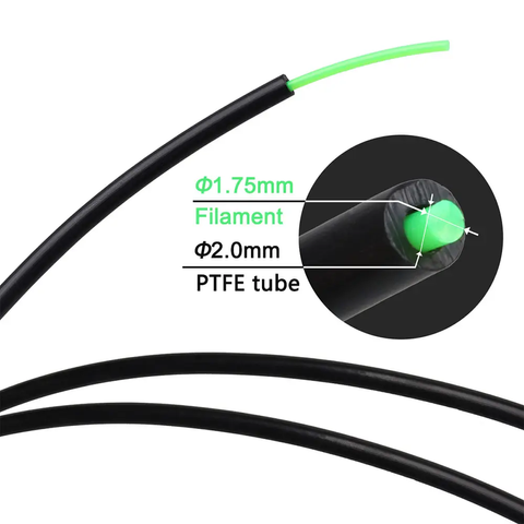 Тефлоновая трубка Kingroon PTFE Black, внешний D4 mm, внутренний D2 mm, черная Tucans 4338 фото