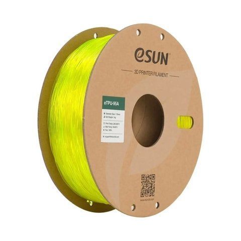 eTPU-95A Filament (пластик) для 3D принтера Esun 1кг, 1.75мм, прозорий жовтий (ETPU-95A175GY1) Tucans 2108 фото