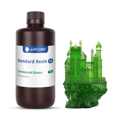 Фотополімерна смола Anycubic Standard Resin V2 Translucent Green 1л Зелена прозора Anycubic Standard Resin V2 Translucent Green фото