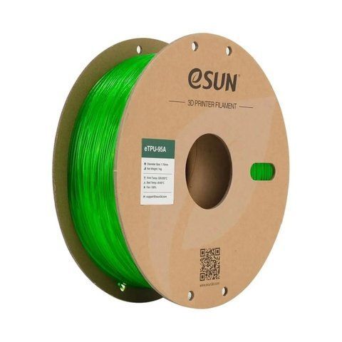 eTPU-95A Filament (пластик) для 3D принтера Esun 1кг, 1.75мм, прозрачный зеленый (ETPU-95A175GG1) Tucans 2127 фото