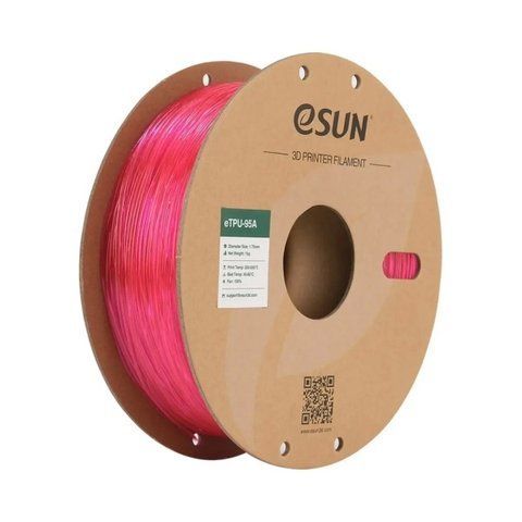 eTPU-95A Filament (пластик) для 3D принтера Esun 1кг, 1.75мм, прозрачный розовый (ETPU-95A175GP1) Tucans 2129 фото